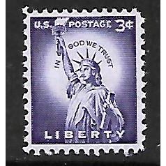 USA 1954 3c VIOLET STATUE OF LIBERTY SG 1033 M / MINT