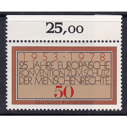 GERMANY 1978 25th ANNIV PROTECTION OF HUMAN RIGHTS MNH SG1870