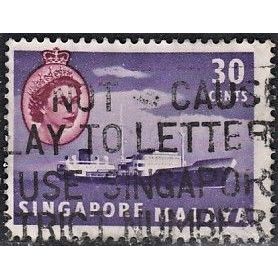 Singapore, 1955-59 30c Oil Tanker, SG 48 (Scott #38), used