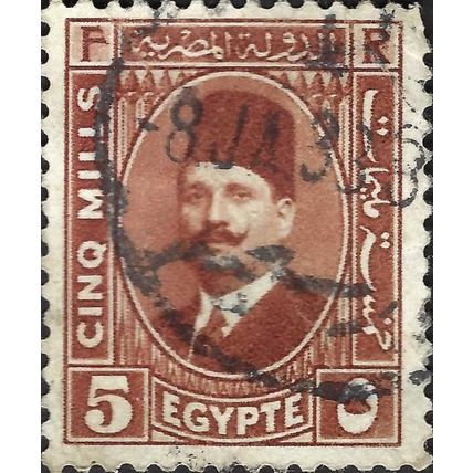 EGYPT, King Fuad I, brown 1927, 5mill, #3
