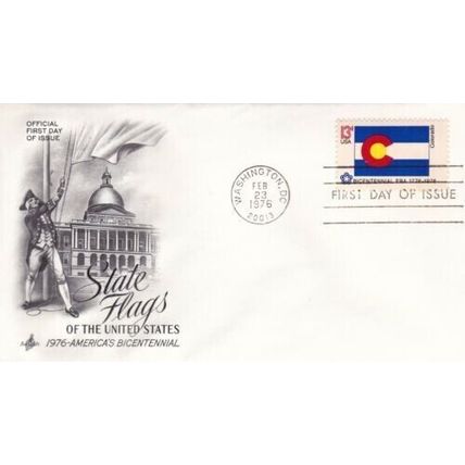 Colorado United States 1976 State Flags FDC Washington DC cancel Unaddressed VGC