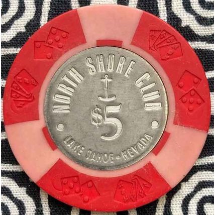 (1) $5. North Shore Club Casino Chip - 1965 - Lake Tahoe, Nevada 1 Chip