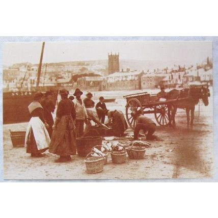 c.1980s PC Fish Maidens Gutting, St Ives, Cornwall, 1890