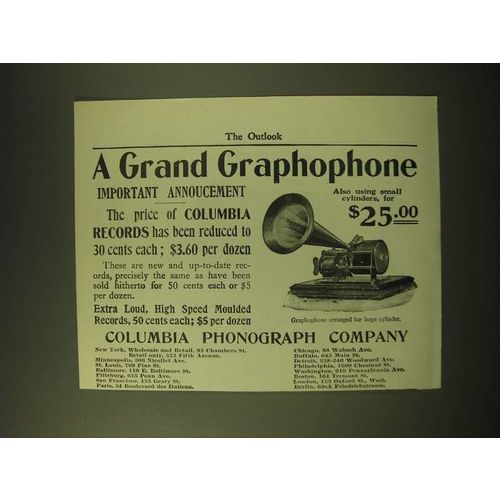 1902 Columbia Phonograph Graphophone Ad - A Grand Graphophone Announcement