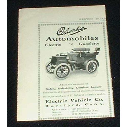 1902 Columbia Automobiles Car Ad, NICE!!!