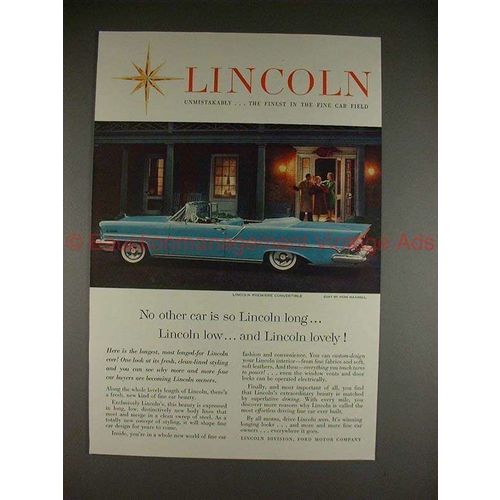 1957 Lincoln Premiere Convertible Ad - Long Low Lovely!