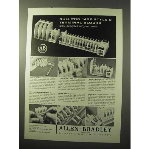 1964 Allen Bradley Ad - Bulletin 1492 Terminal Blocks