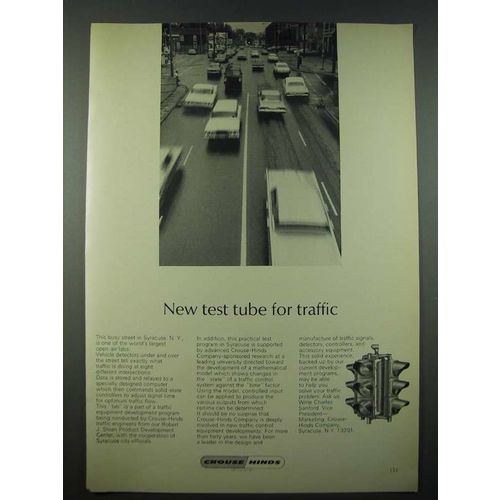 1965 Crouse Hinds Traffic Control Equipment Ad - Test Tube for Traffic