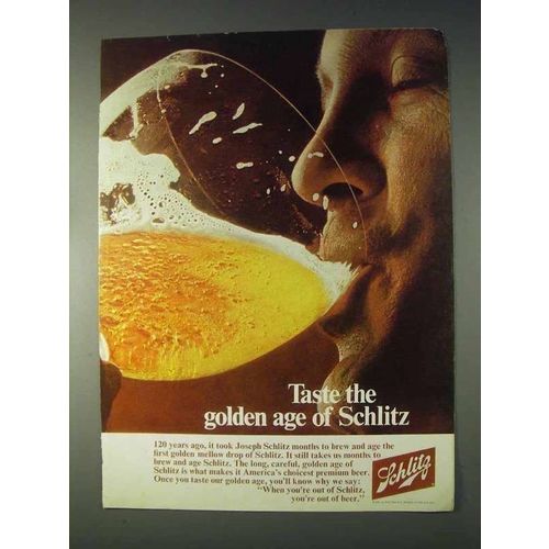 1969 Schlitz Beer Ad - Taste The Golden Age
