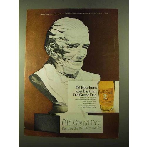 1970 Old Grand Dad Bourbon Ad - 716 Bourbons Cost Less