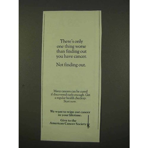1973 American Cancer Society Ad - Finding Out You Have
