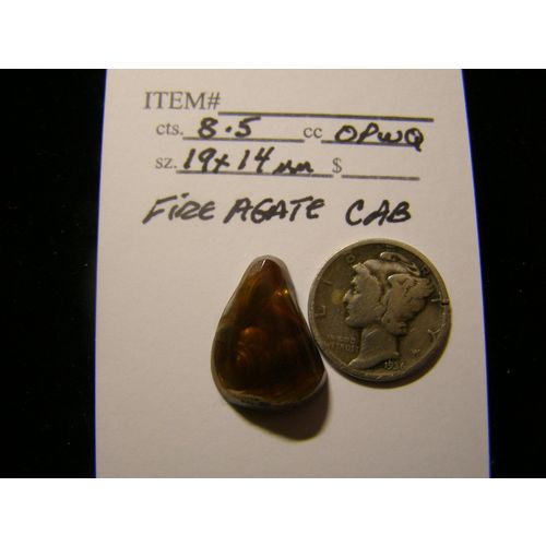 FIRE AGATE MEXICO HIGH FIRE CABOCHON 8.5 cts FOR RING #4A-592