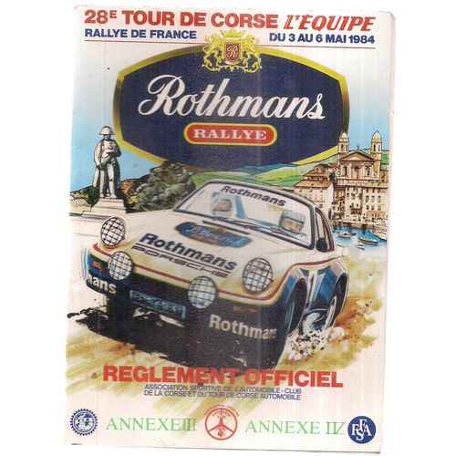 ROTHMANS CAR RALLY, FRANCE, May 1984 Official rule books and registration form