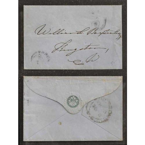CANADA ! Stampless Toronto to Kingston ONT 1868