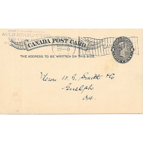 Canada #P14 Postal Card USED 1897, Flag cancel - Montreal Type D