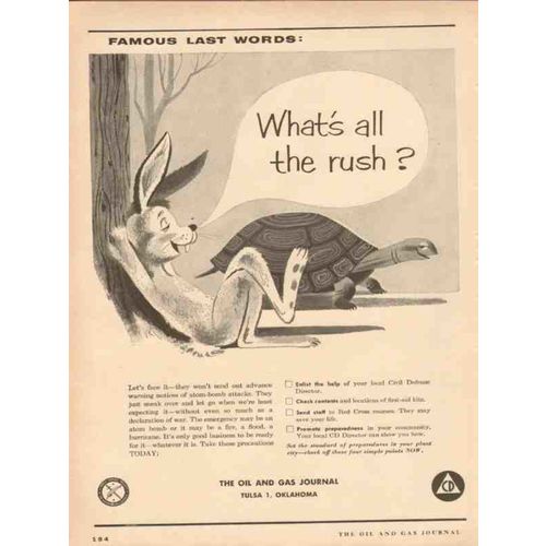 OIL GAS JOURNAL 1954 rush atomic attack CD propaganda vintage ad