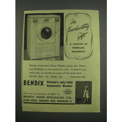1955 Bendix Automatic Home Washer Ad - An everlasting gift