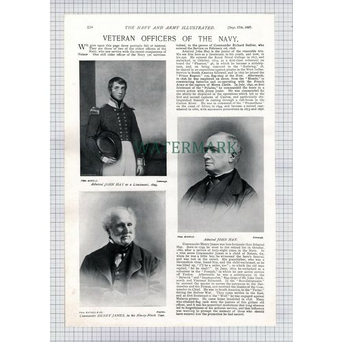 X1631) Vice Admiral Henry F Cleveland John Hay Commander Henry James - 1897