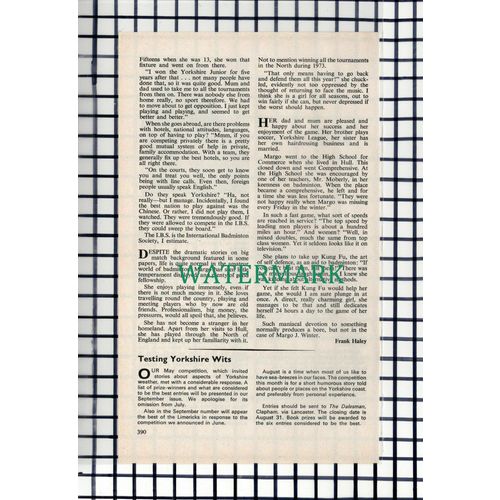 C7169) Margo Winter Badminton - 1974 Small Article
