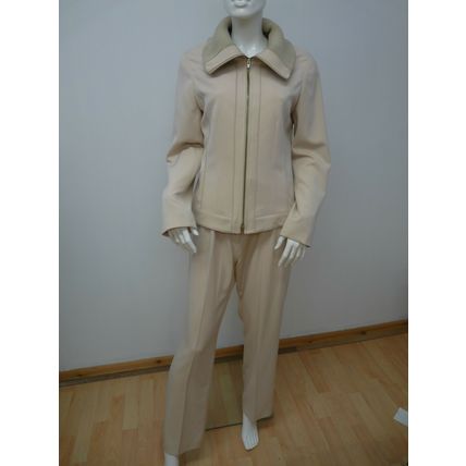 CHIANTI WOMENS OATMEAL 2 PIECE TROUSER SUIT UK 12 BNWT FREE UK P&P