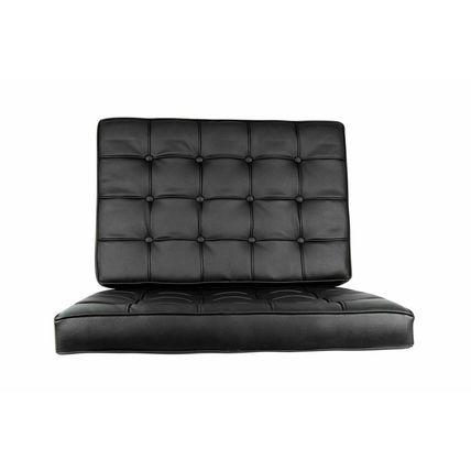 Black/White Genuine Leather/Match Replacement Cushions for Pavilion Style Chair
