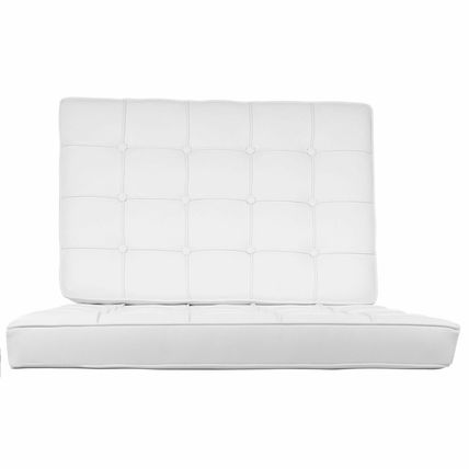 Black/White Genuine Leather/Match Replacement Cushions for Pavilion Style Chair
