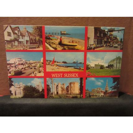 multiview, WEST SUSSEX county.. used postcard Colourmaster not posted #