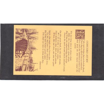 Postcard Concord Hymn No Stamp Mint CV01009