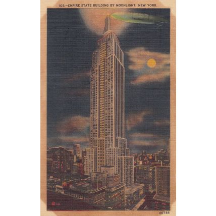 New York City - Lot of 6 - Linen Era Postcards - Chrysler, Empire State Building