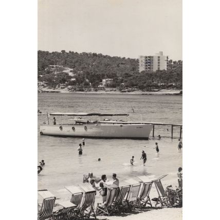 Large Guide Boat At Hotel Pax Mallorca Vintage Postcard