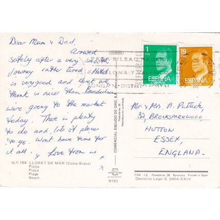 Lloret de Mar Platja Spain Postcard posted VGC