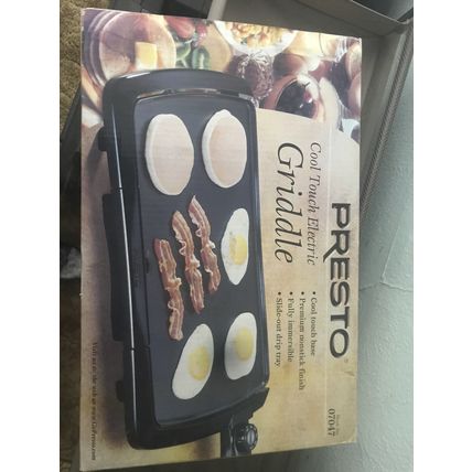 New in Box Presto 07047 Cool Touch Electric Griddle Black Kitchen Pancakes Cook