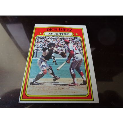 1972 Topps Card # 296 Dick Dietz In Action Very Good (3) San Francisco Giants