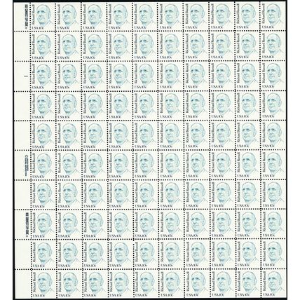 Richard Russell Sheet of One Hundred 10 Cent Postage Stamps Scott 1853