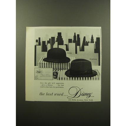 1959 Disney Hats Advertisement - The last word.. Disney
