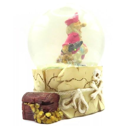 Pirate Snow Globe with Red Coat and Cutlass 8.5 CM Shabby Chic Gift