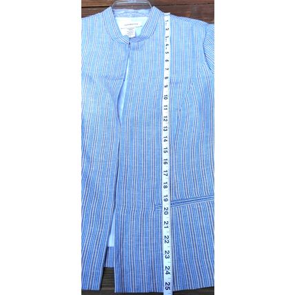 Misses Linen Jacket Covington NWt Y/D Stripe LG Vintage Sears Eyehook Closures