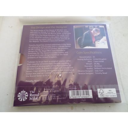 2017- Century 0f the House of Windsor - £5 Five Pounds Coin -Royal Mint - Sealed