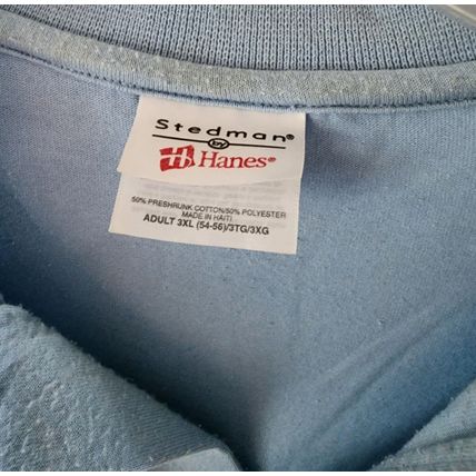 Stedman Hanes Light Blue Men's Cotton Poly Short Sleeve Polo Shirt Size 3XL