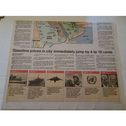 Milwaukee Sentinel - January 17, 1991 - WAR - EXTRA - Newspaper