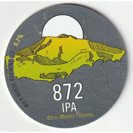 UNUSED KEG CLIP FRONT - WILD HORSE BREWING CO (WALES) - 872 IPA