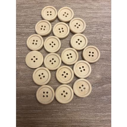 20mm Natural Wooden Buttons 4 Hole Sewing Scrapbooking Crafts Cardigan Knitting