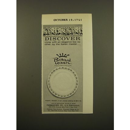 1961 Richard Ginori Aosta China Advertisement - Discover China