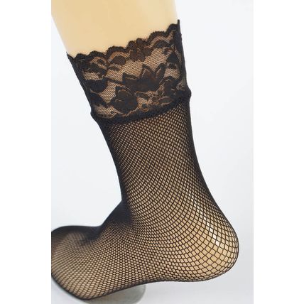Floral Laced Mesh Socks
