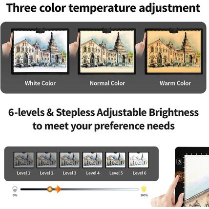 Rechargeable A3 Light Pad for Diamond Painting,Tracing Light Box with Stand and