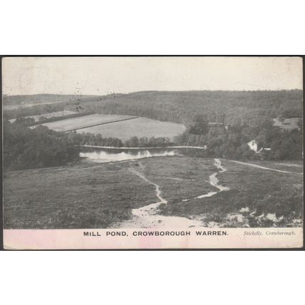 Mill Pond, Crowborough Warren, Sussex, 1906 - Stickells Postcard