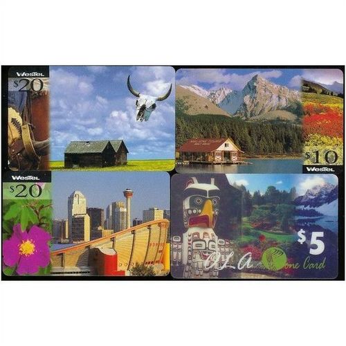 4x Canada used PHONECARDS Scenery Rare