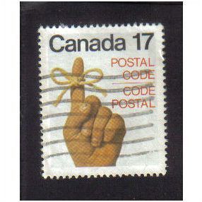 1979 canada postal code mans finger 17c f/u sg939