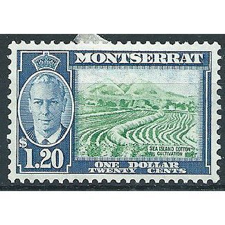 Montserrat 1951 SG133 $1.20c Yellow-Green & Blue Mounted Mint .. ..