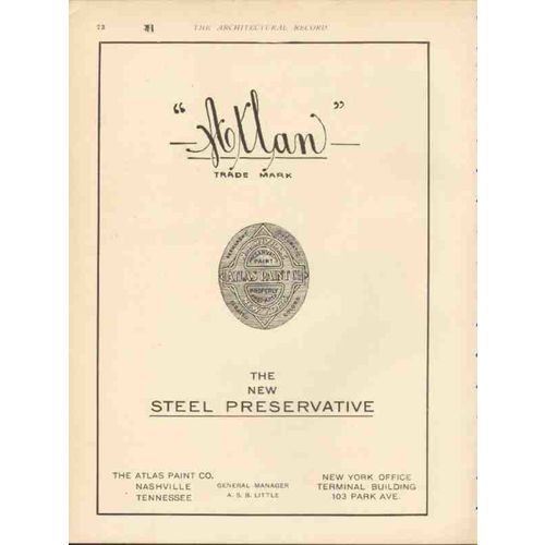 atlas paint company 1912 atlan the new steel preservative vintage ad